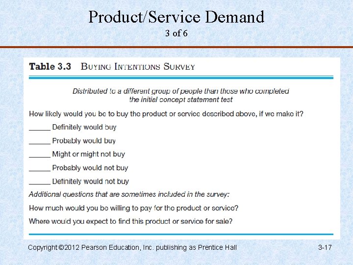 Product/Service Demand 3 of 6 Copyright © 2012 Pearson Education, Inc. publishing as Prentice