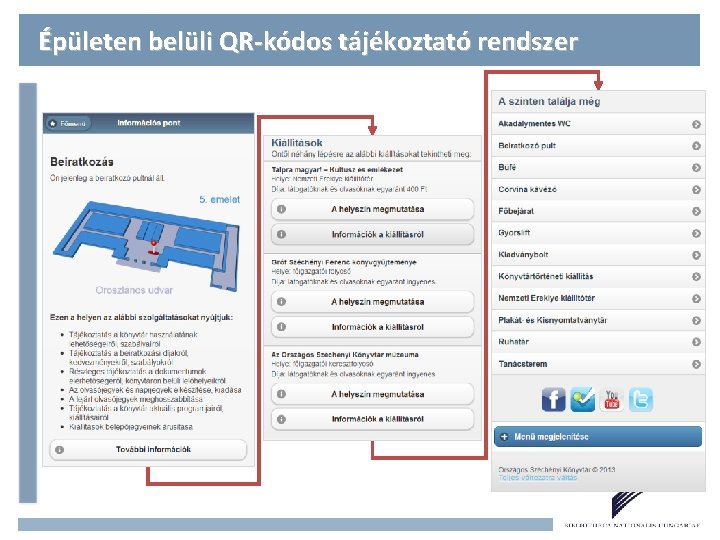 Épületen belüli QR-kódos tájékoztató rendszer 