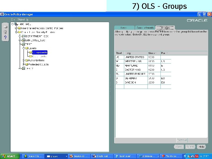 7) OLS - Groups Database Security 