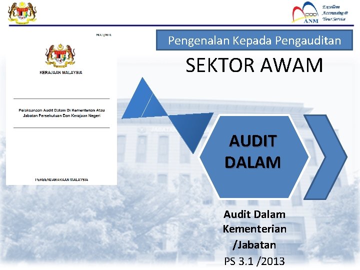 Pengenalan Kepada Pengauditan SEKTOR AWAM AUDIT DALAM Audit Dalam Kementerian /Jabatan PS 3. 1