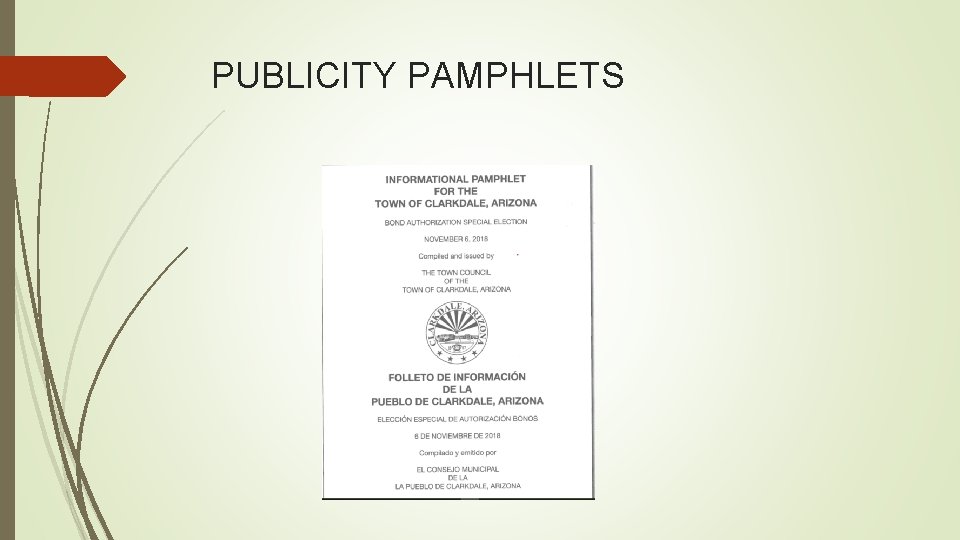 PUBLICITY PAMPHLETS 