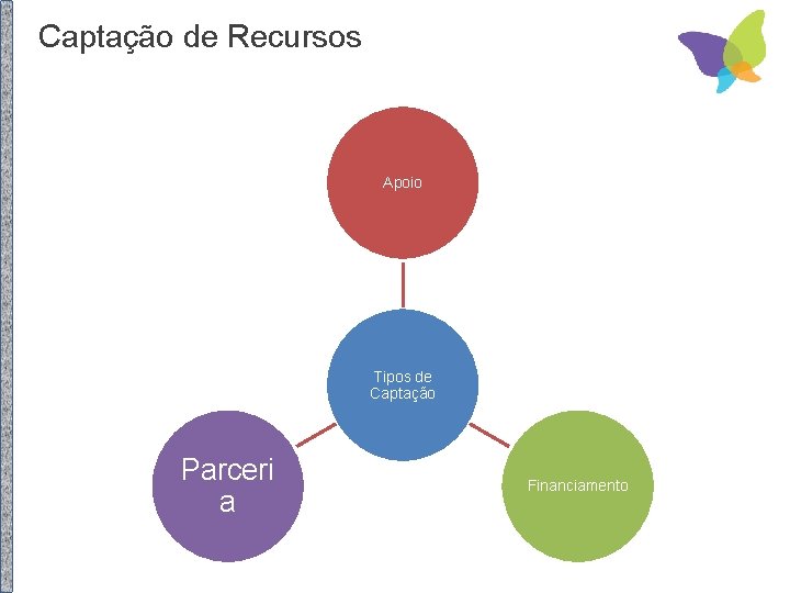 Captação de Recursos Apoio Tipos de Captação Parceri a Financiamento 