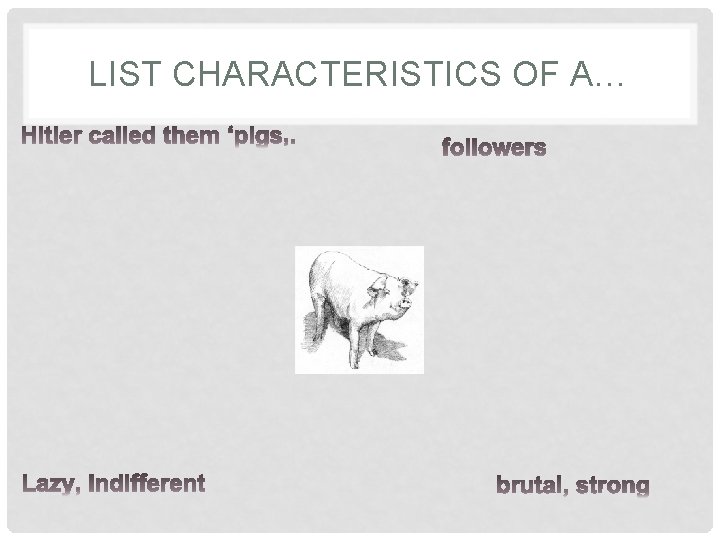 LIST CHARACTERISTICS OF A… 