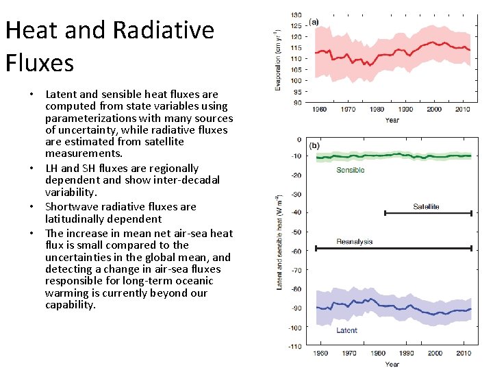 Heat and Radiative Fluxes • Latent and sensible heat fluxes are computed from state