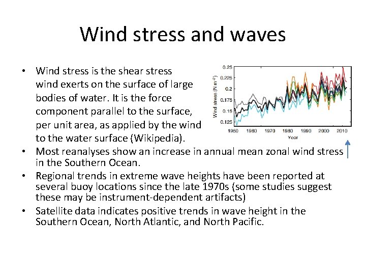 Wind stress and waves • Wind stress is the shear stress wind exerts on