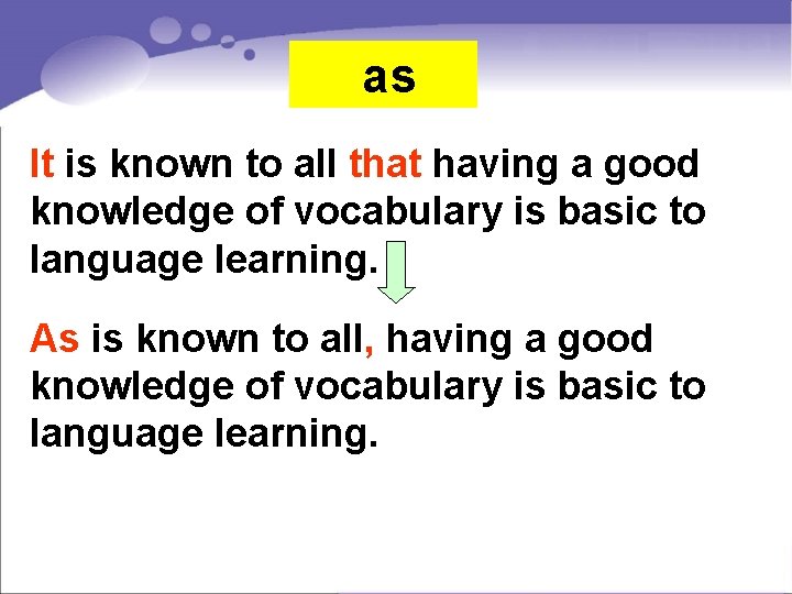  as It is known to all that having a good knowledge of vocabulary