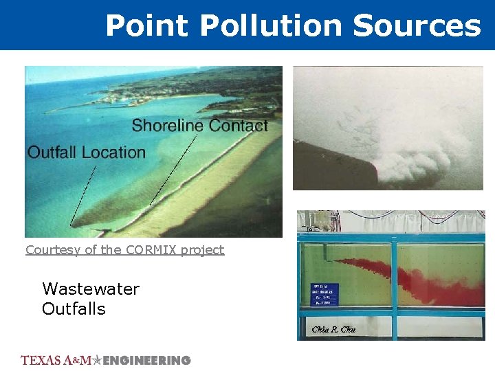 Point Pollution Sources Courtesy of the CORMIX project Wastewater Outfalls 