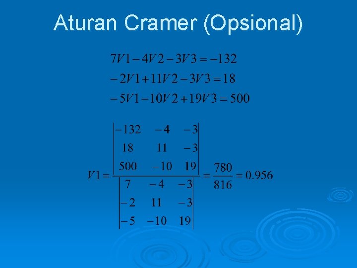 Aturan Cramer (Opsional) 