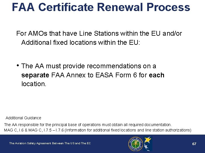 FAA Certificate Renewal Process For AMOs that have Line Stations within the EU and/or
