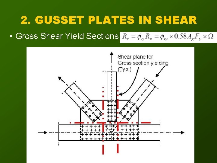 2. GUSSET PLATES IN SHEAR • Gross Shear Yield Sections 