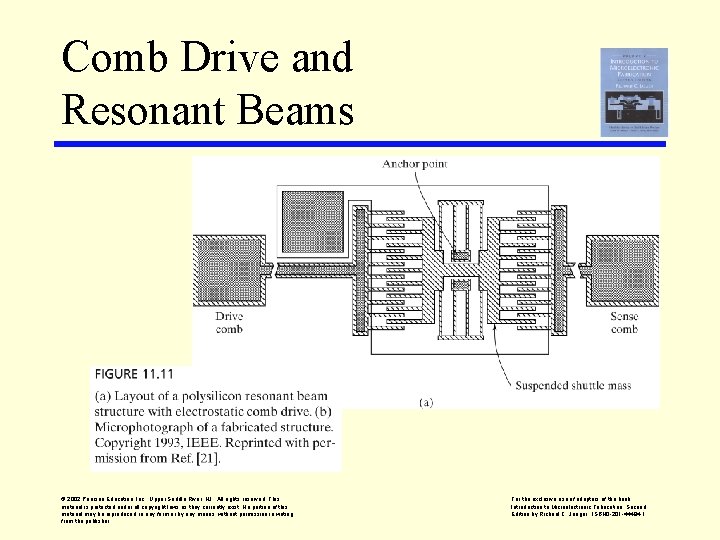 Comb Drive and Resonant Beams © 2002 Pearson Education, Inc. , Upper Saddle River,