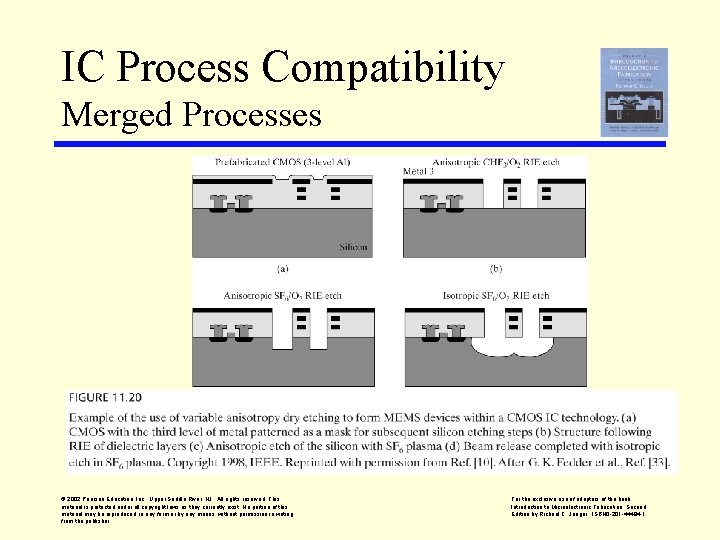 IC Process Compatibility Merged Processes © 2002 Pearson Education, Inc. , Upper Saddle River,