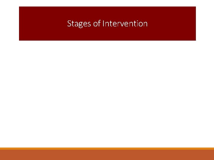 Stages of Intervention 