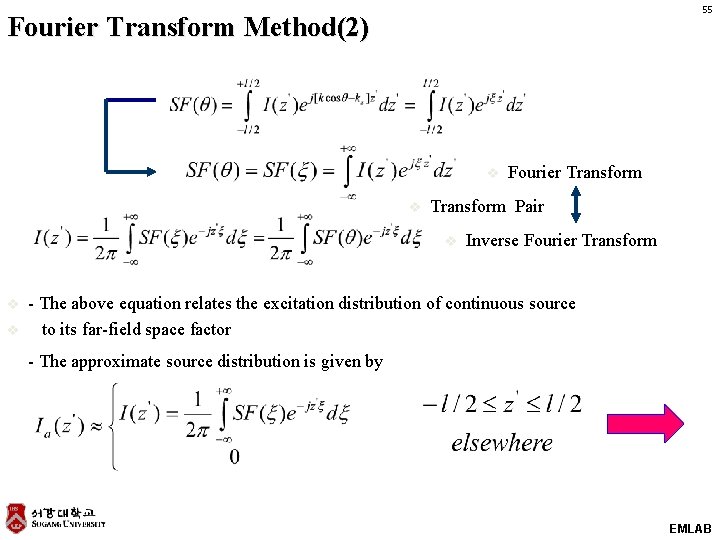 55 Fourier Transform Method(2) v v Transform Pair v v v Fourier Transform Inverse