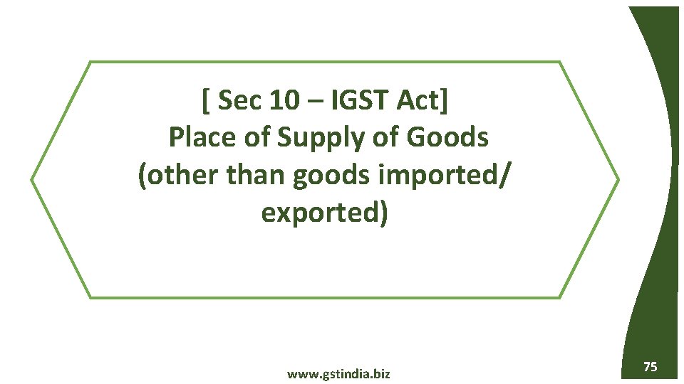 [ Sec 10 – IGST Act] Place of Supply of Goods (other than goods