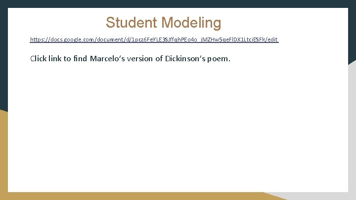 Student Modeling https: //docs. google. com/document/d/1 pcz 6 Fe. YLE 3 SJffqh. PEo 4