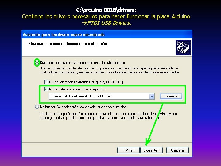 C: arduino-0018drivers: Contiene los drivers necesarios para hacer funcionar la placa Arduino FTDI USB