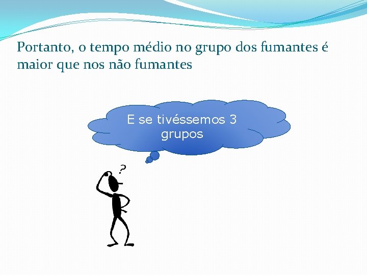 Portanto, o tempo médio no grupo dos fumantes é maior que nos não fumantes