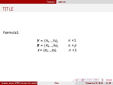 Chapter 2 section 1 TITLE Formula 1: Y = (Y 1, . . .