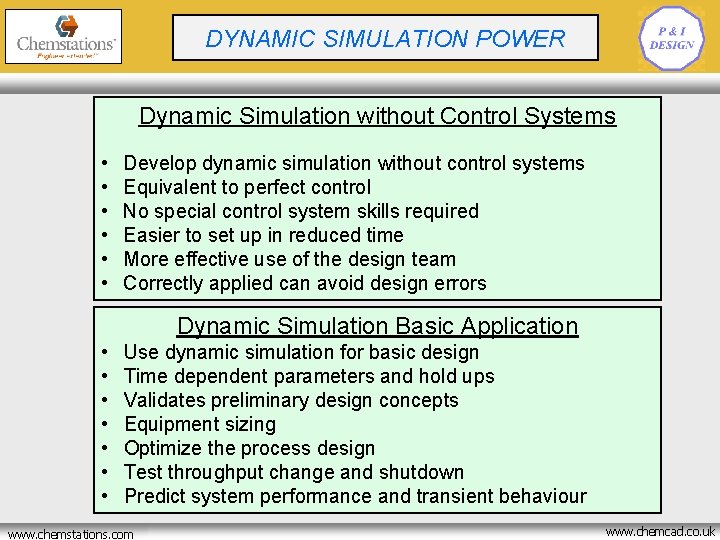 CRYOGENIC BATCH REACTOR DYNAMICOPTIMISATION SIMULATION POWER Dynamic Simulation without Control Systems • • •