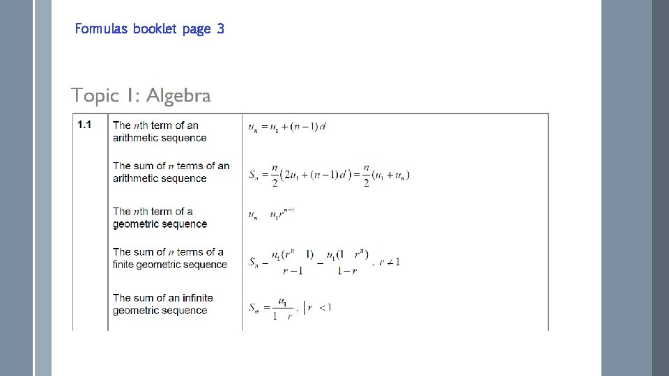 Formulas booklet page 3 