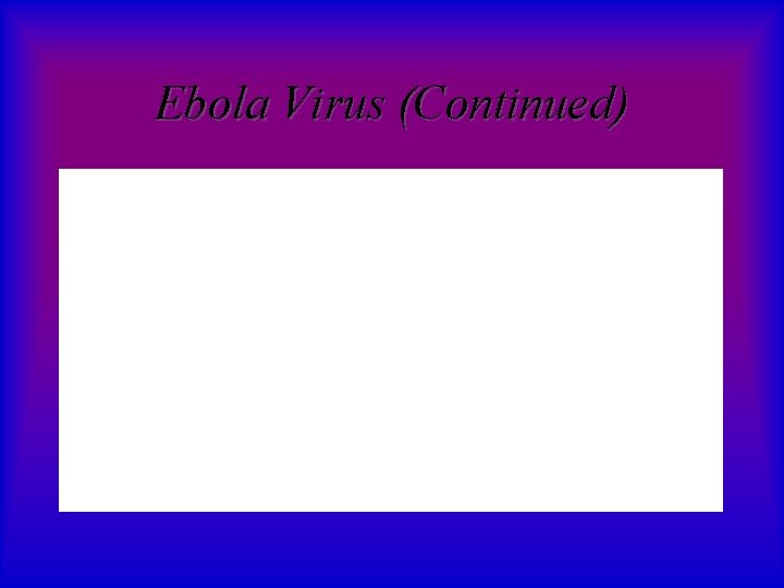 Ebola Virus (Continued) 