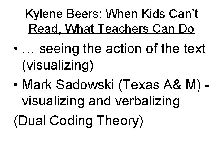 Kylene Beers: When Kids Can’t Read, What Teachers Can Do • … seeing the