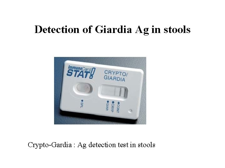 Detection of Giardia Ag in stools Crypto-Gardia : Ag detection test in stools 