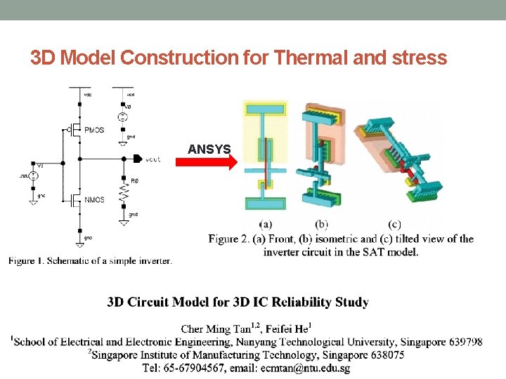 3 D Model Construction for Thermal and stress ANSYS 