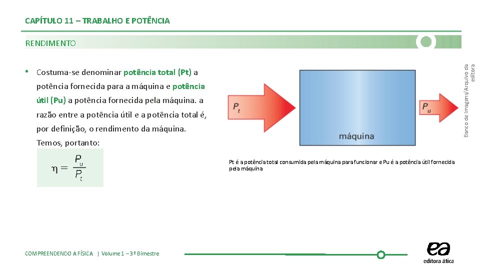 CAPÍTULO 11 – TRABALHO E POTÊNCIA Banco de Imagens/Arquivo da editora RENDIMENTO • Costuma-se