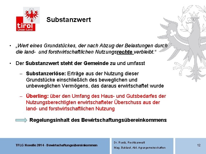 Substanzwert • „Wert eines Grundstückes, der nach Abzug der Belastungen durch die land- und Substanzwert • „Wert eines Grundstückes, der nach Abzug der Belastungen durch die land- und