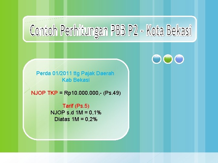 Perda 01/2011 ttg Pajak Daerah Kab Bekasi NJOP TKP = Rp 10. 000, -