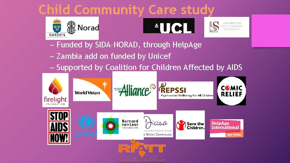 Child Community Care study – Funded by SIDA-NORAD, through Help. Age – Zambia add