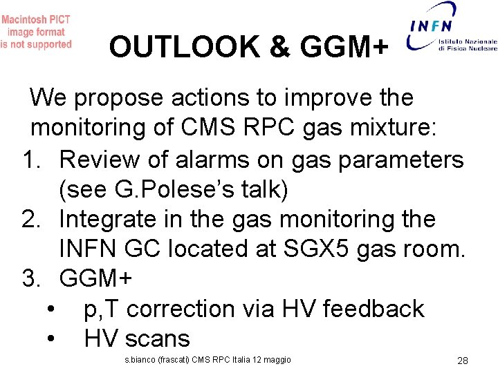 OUTLOOK & GGM+ We propose actions to improve the monitoring of CMS RPC gas