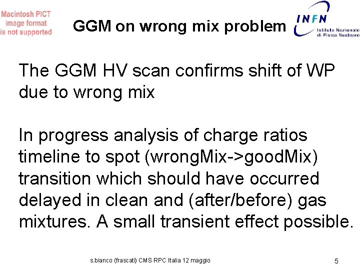 GGM on wrong mix problem The GGM HV scan confirms shift of WP due