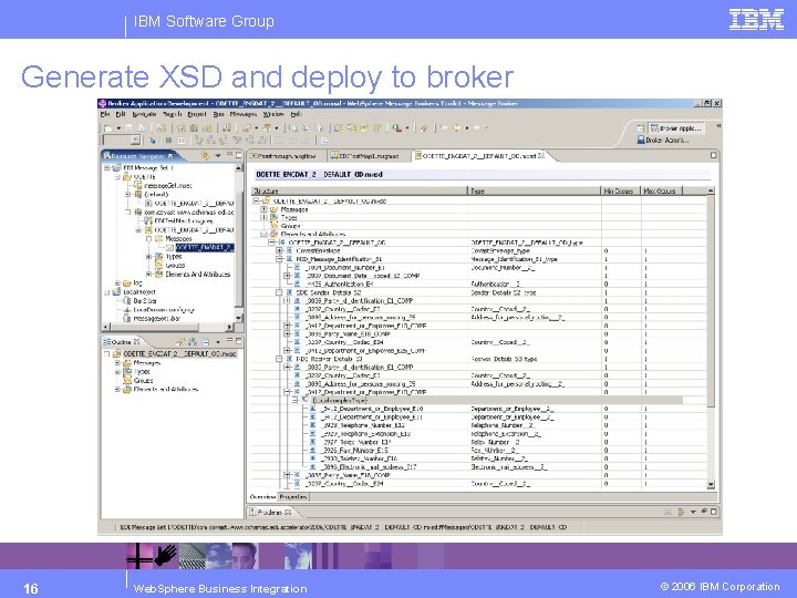 IBM Software Group Generate XSD and deploy to broker 16 Web. Sphere Business Integration