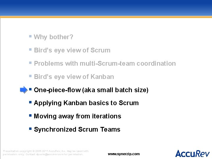 § Why bother? § Bird’s eye view of Scrum § Problems with multi-Scrum-team coordination