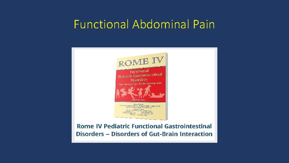 Functional Abdominal Pain 