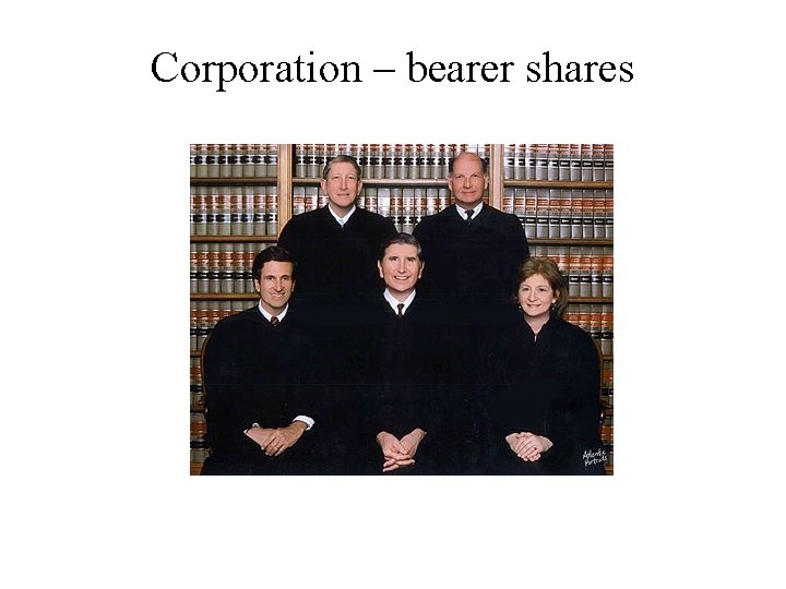 Corporation – bearer shares 