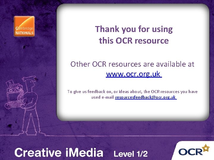 Thank you for using this OCR resource Other OCR resources are available at www.