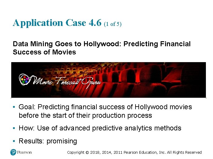 Application Case 4. 6 (1 of 5) Data Mining Goes to Hollywood: Predicting Financial