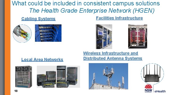What could be included in consistent campus solutions The Health Grade Enterprise Network (HGEN)
