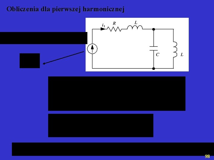 Obliczenia dla pierwszej harmonicznej 98 