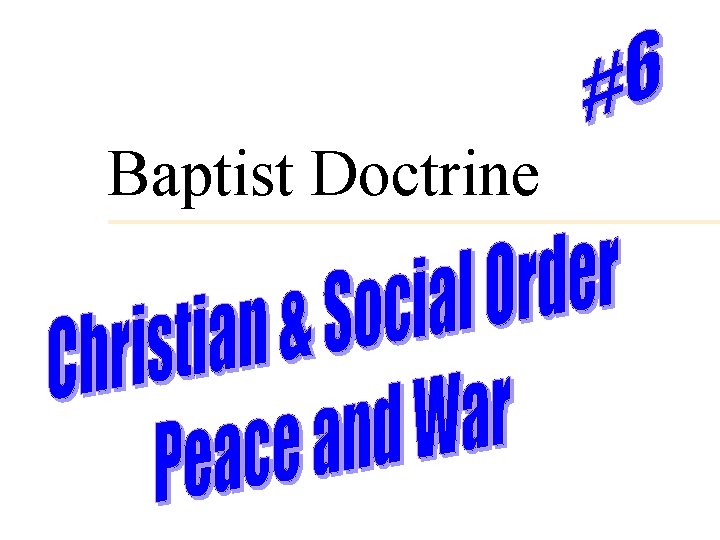 Baptist Doctrine 