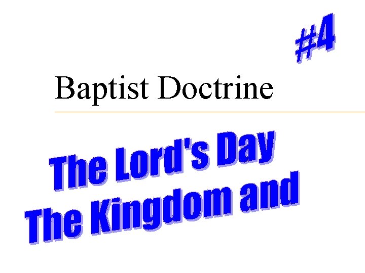 Baptist Doctrine 