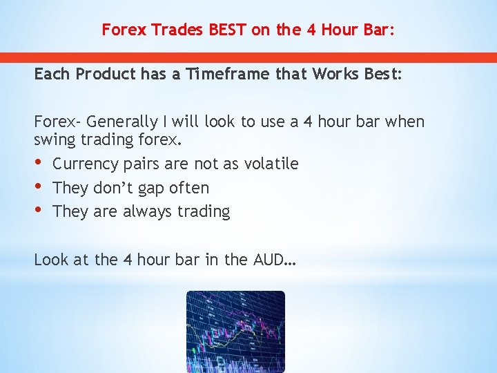 Forex Trades BEST on the 4 Hour Bar: Each Product has a Timeframe that