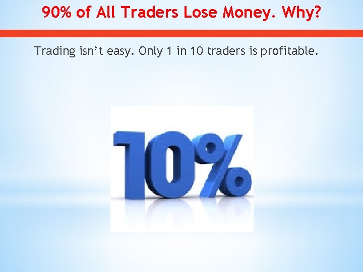 90% of All Traders Lose Money. Why? Trading isn’t easy. Only 1 in 10