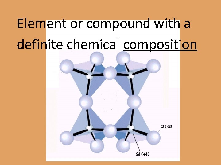 Element or compound with a definite chemical composition 