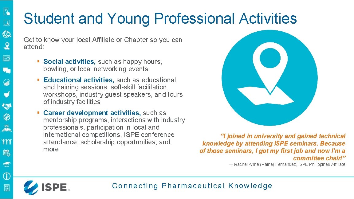 Student and Young Professional Activities Get to know your local Affiliate or Chapter so