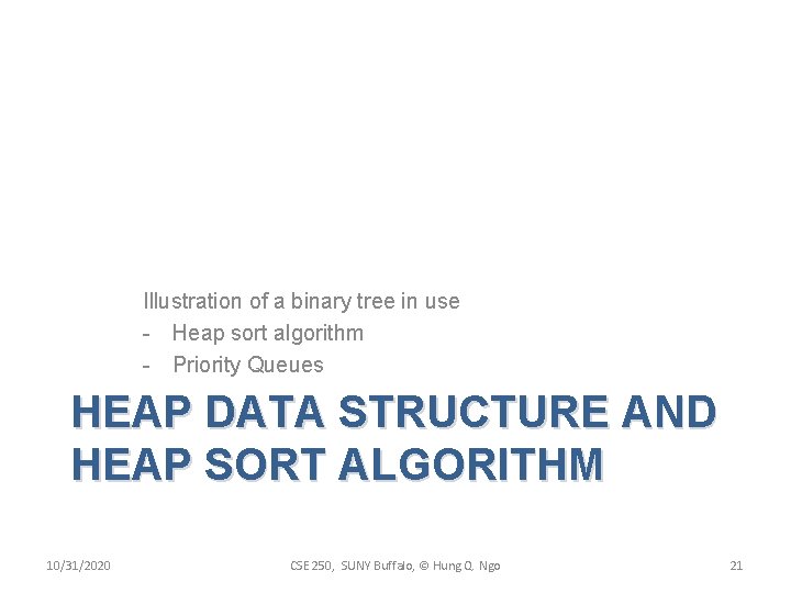 Illustration of a binary tree in use - Heap sort algorithm - Priority Queues